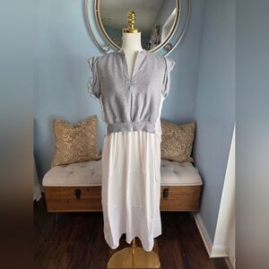 3.1 Phillip Lim Combo Tiered Sweatshirt Midi Dress